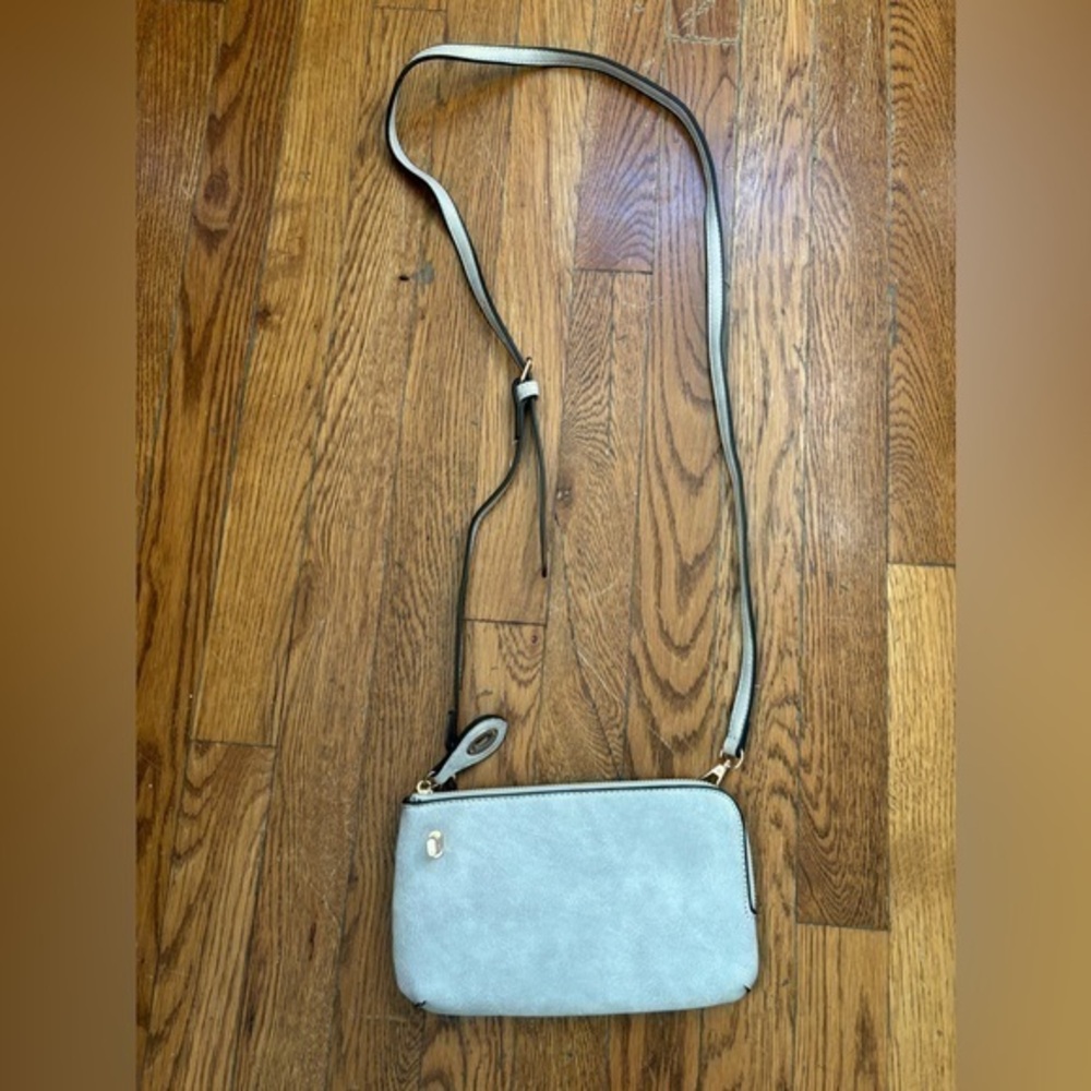 New light gray, vegan leather, small Crossbody purse